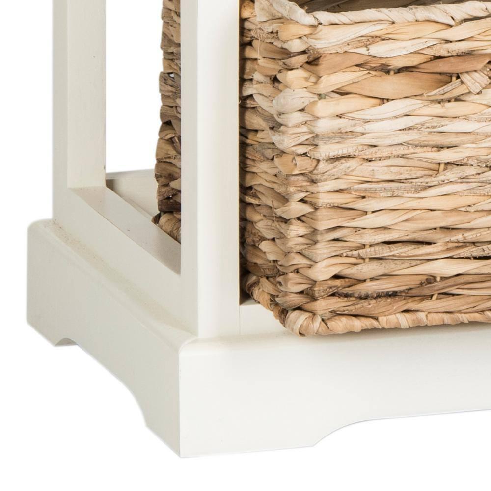 Keenan 6 Wicker Basket Storage Chest - Vintage White - Safavieh.