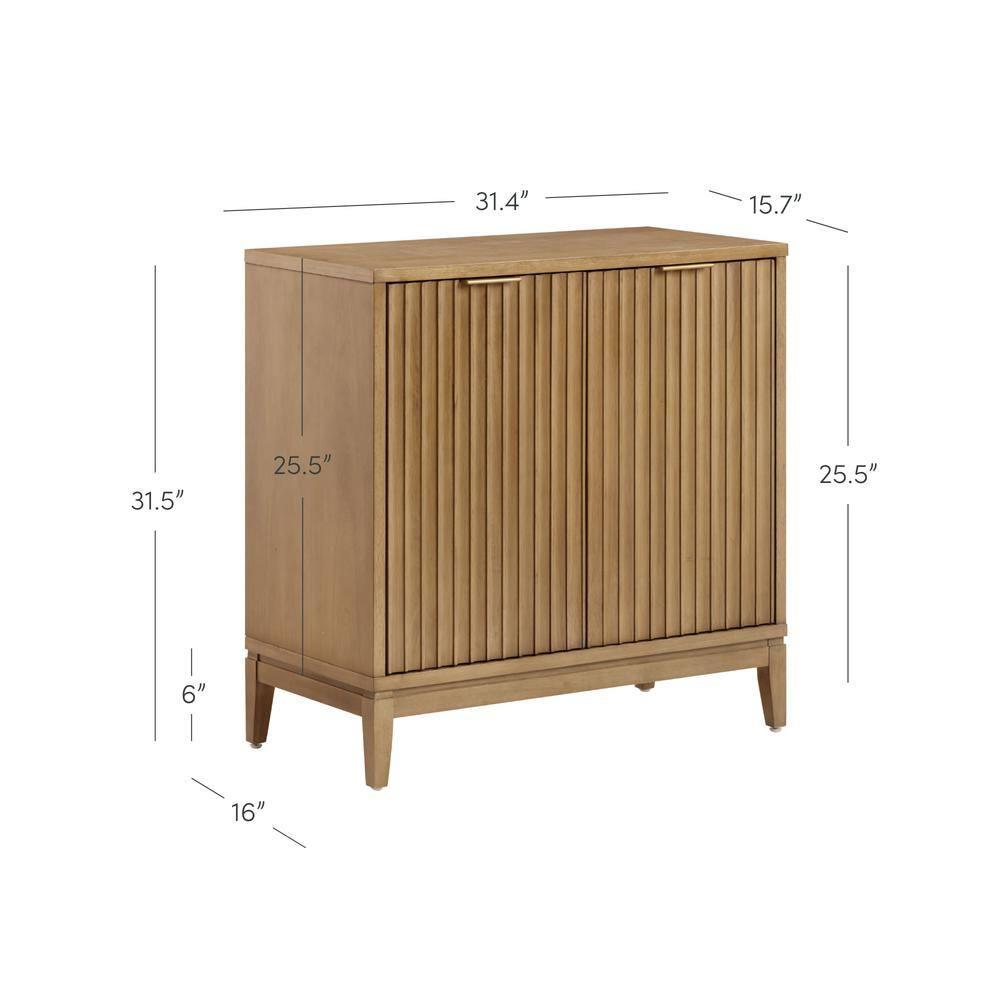 Nathan James Jasper Boho Wooden Storage Cabinet with Doors, Wood Sideboard or Living Room Storage Cabinet, Modern Accent Cabinet, Light Brown
