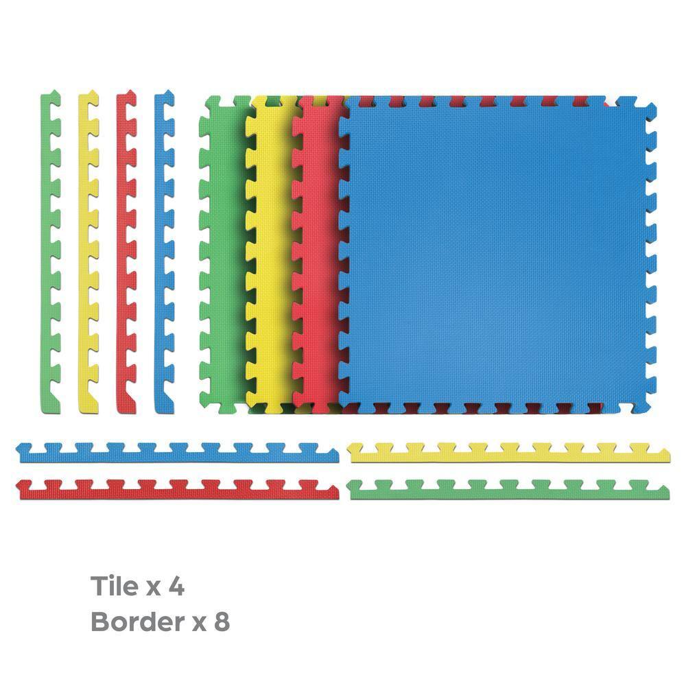 Norsk 24-in W x 24-in L x 0.47-in T Interlocking Foam Gym Floor Tile ( 16-sq ft ) 4 -Pack