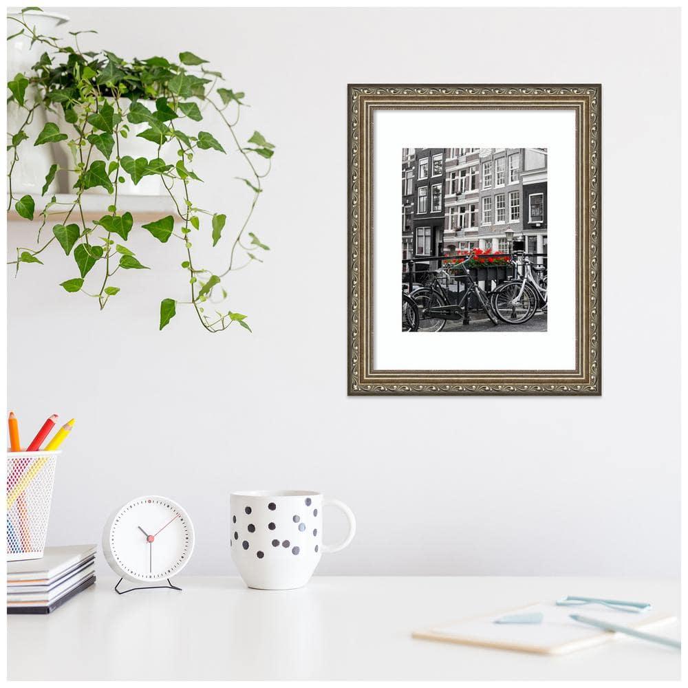 Amanti Art Parisian Silver Wood Picture Frame Opening Size 11x14 in. (Matted To 8x10 in.)