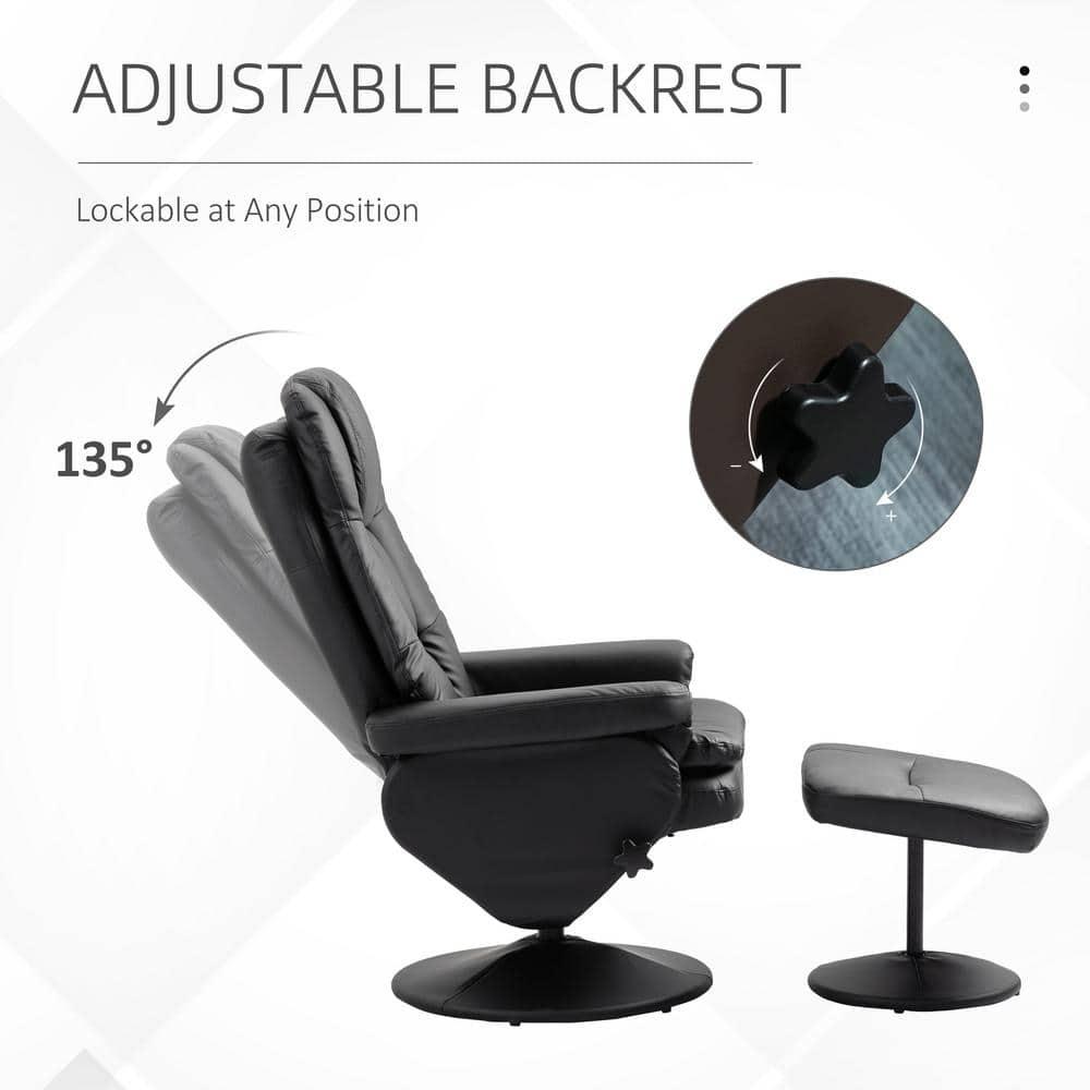 Faux Leather Recliner with Ottoman