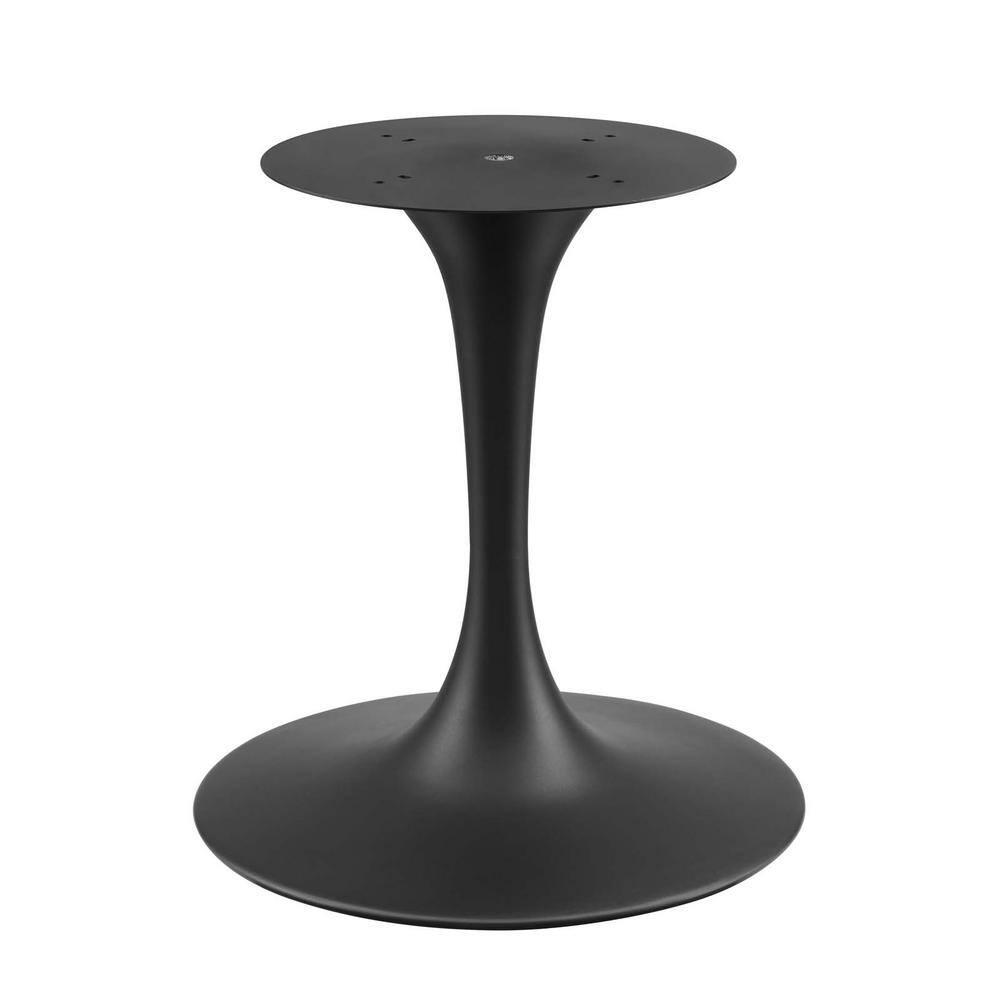 Modway Lippa 60" Oval Modern Wood & Metal Dining Table in Cherry Walnut/Black