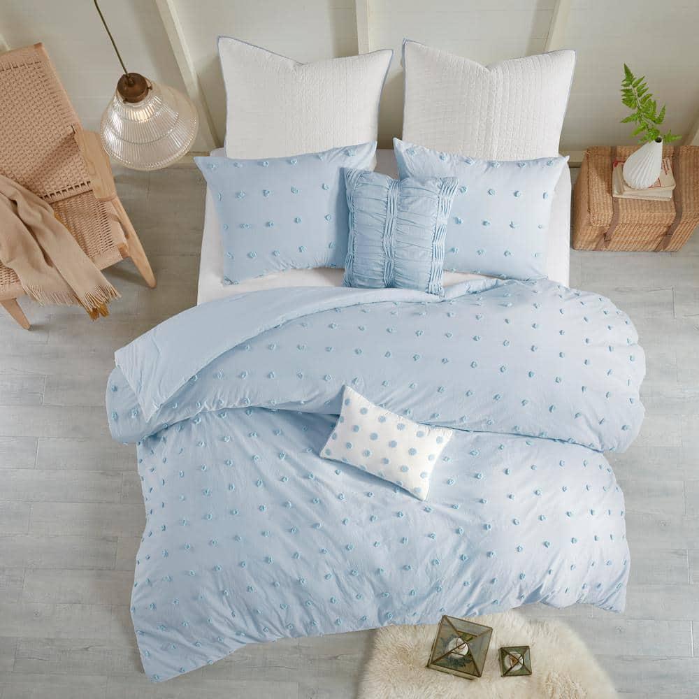 Intelligent Design Brooklyn Cotton Jacquard Comforter Set with Euro Shams and Throw Pillows
