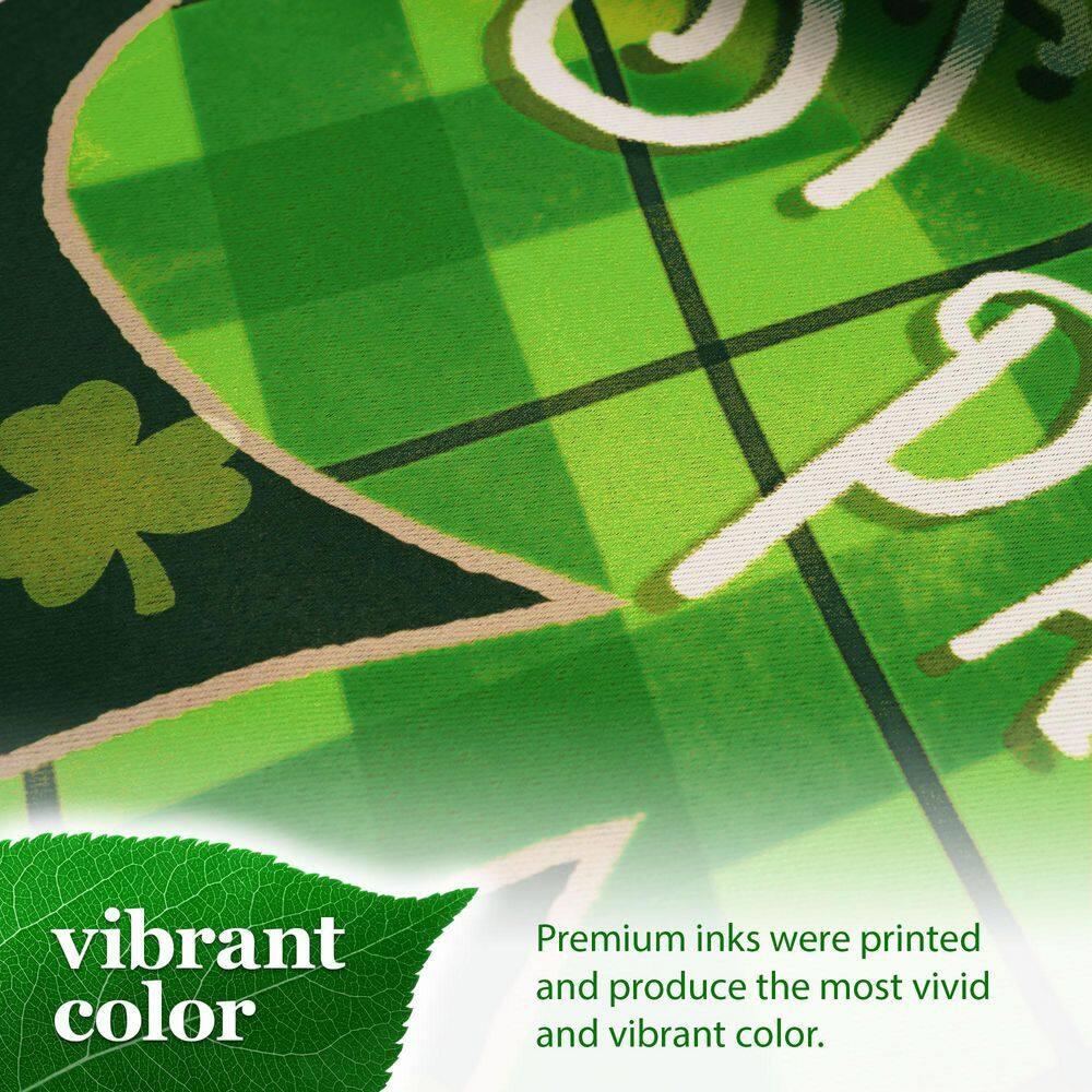 Green Plaid Shamrock St. Patrick's Day Garden Flag 12x18 IN