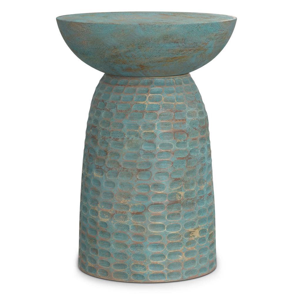Simpli Home Boyd Solid Mango Wood Pedestal Accent End Table