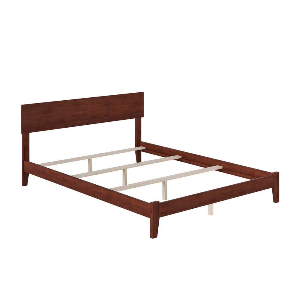 AFI Furnishings Orlando King Traditional Bed with Open Footboard and Turbo Charger in Walnut