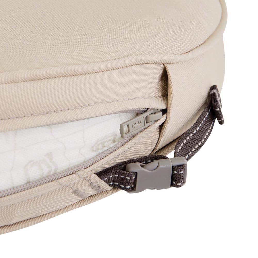 Classic Accessories Montlake FadeSafe Water-Resistant Patio Dining Seat Cushion, 18 x 2 inch, Antique Beige