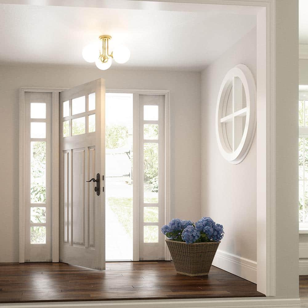 Quoizel Lighting Landry 3 - Light Semi-Flush Mount in  Satin Brass