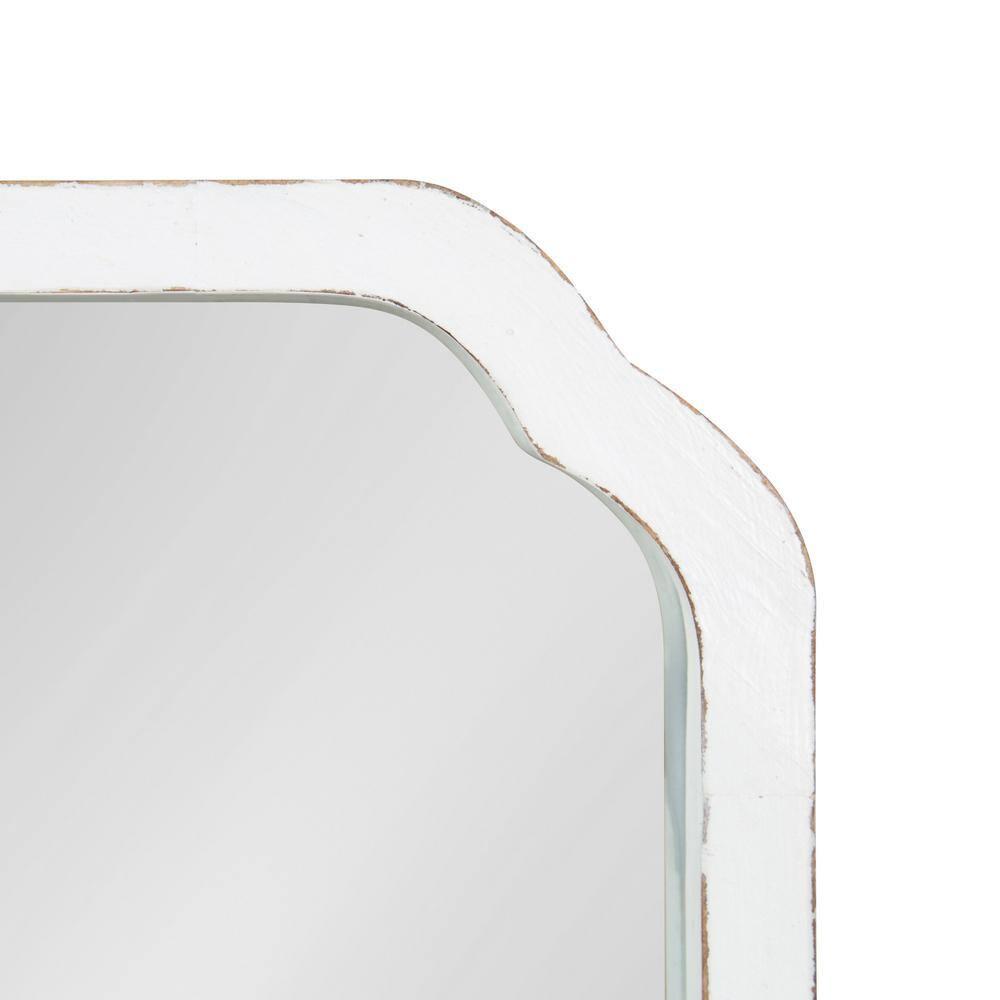 Kate & Laurel All Things Decor 24"x24" Marston Farmhouse Rectangle Wall Mirror White: No Assembly, Wood Frame, Wall Mounted