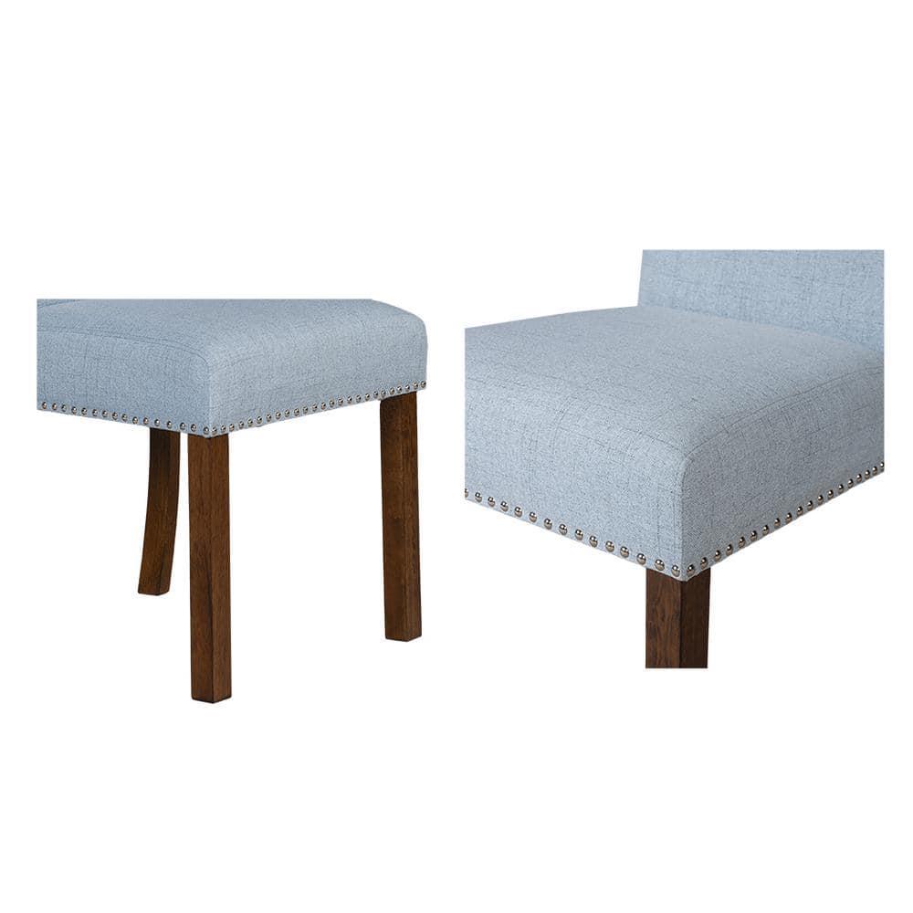 510 Design Aubrey Upholstered Dining Chairs with Silver Nailhead Trim - Set of 2 - Natural (Set of 2)
