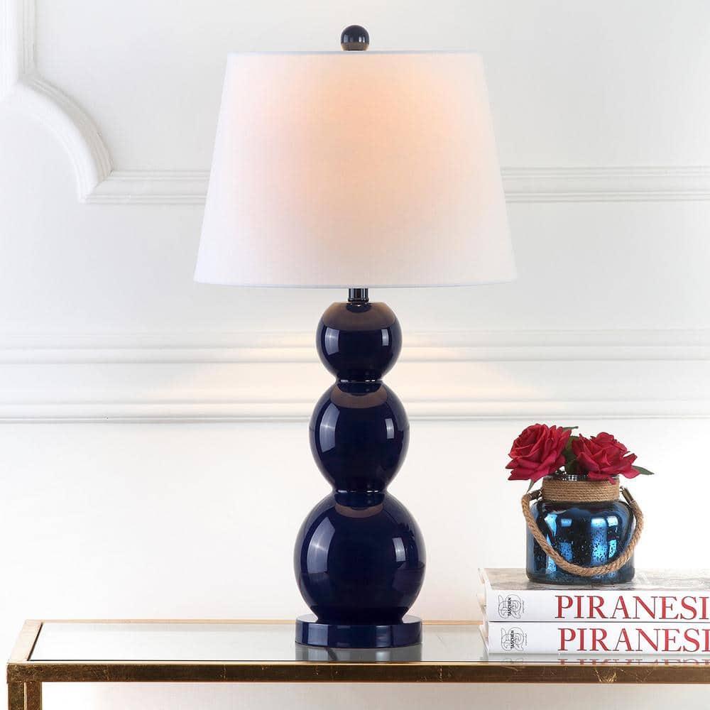 Jayne 3 Sphere Table Lamp (Set of 2) - Navy - Safavieh.
