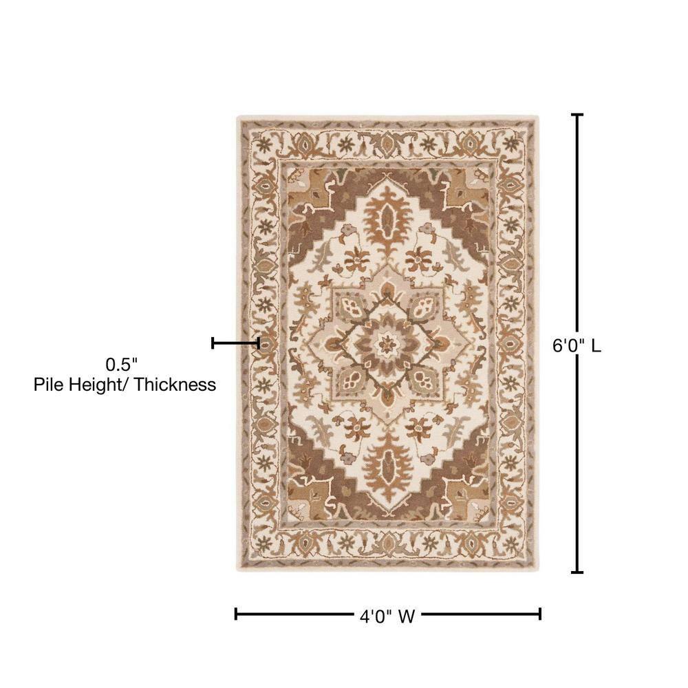 Royalty ROY700 Hand Tufted Indoor Accent Rug - 4'x6' - Beige/Sage - Safavieh