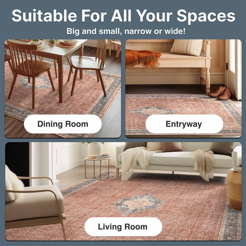 Well Woven Asha Lilith Vintage Oriental Red Blue 7'7" x 9'10" Area Rug