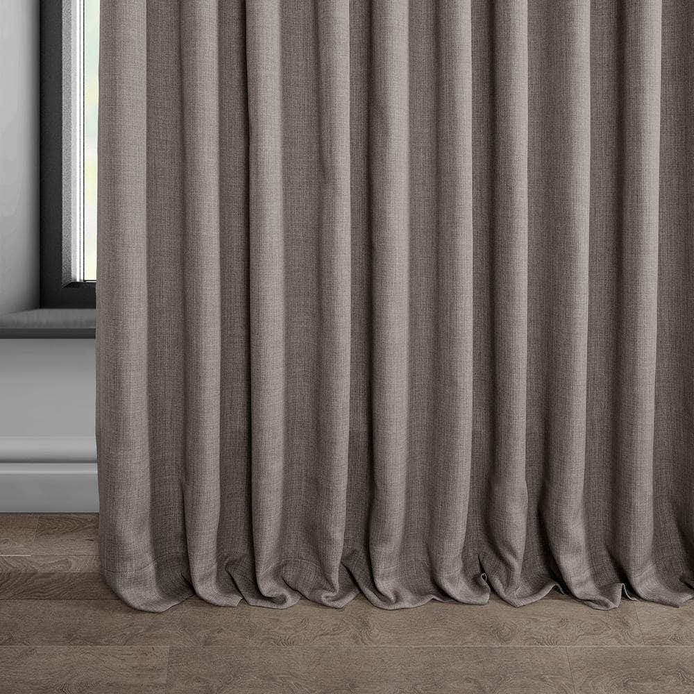 HPD Half Price Drapes Mink Extra Wide Faux Linen Room Darkening Curtains for Bedroom & Living Room Curtains (1 Panel), Door & Window Curtains 84 inch length, Rod Pocket Curtains & drapes, 50W X 108L