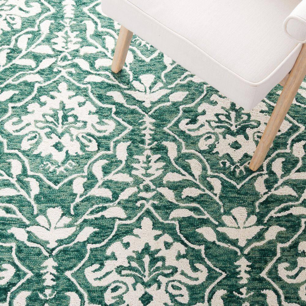 Dip Dye DDY901 Hand Tufted Area Rug - Dark Green/Ivory - 5'x8' - Safavieh.