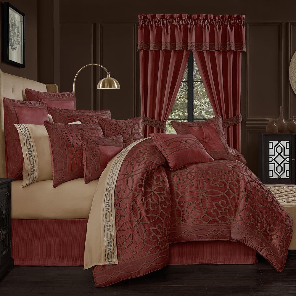 Five Queens Court Chianti 18" Square Embellished Decorative Throw Pillow