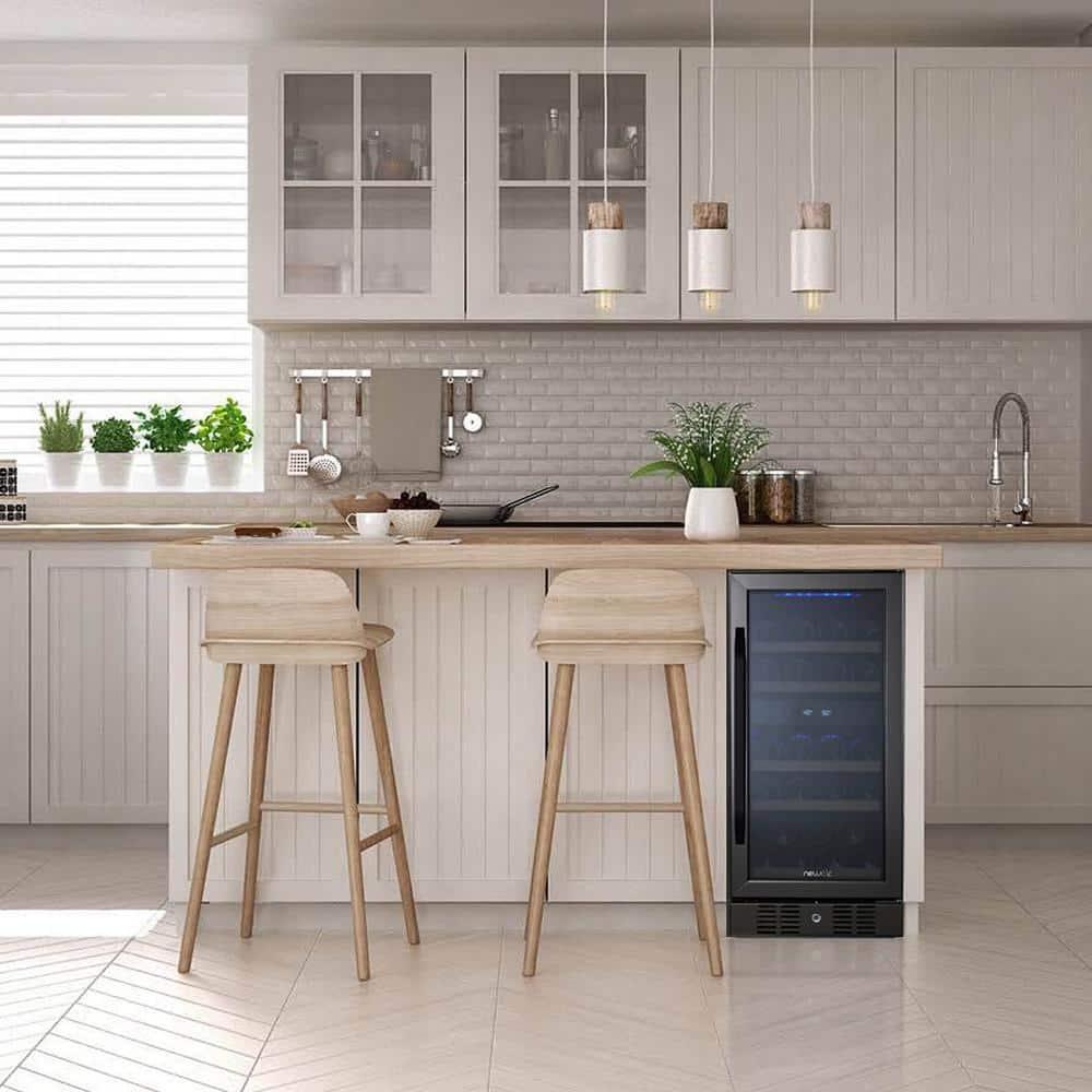 Newair 29 Bottle Stainless Steel Dual Zone Freestanding/Built-In Wine Refrigerator