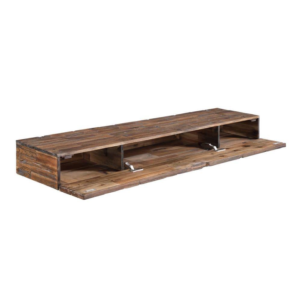Northbeam Distressed Floating Shelf Set Hidden Storage Shelves Rustic 11.00 x 48.00 in, 3 Count