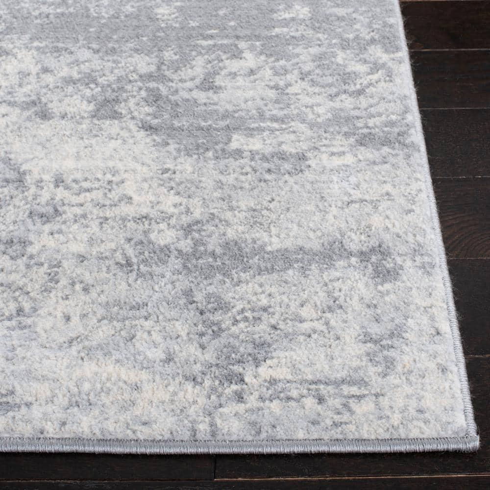 Brentwood BNT822 Power Loomed Area Rug - Grey/Ivory - 9'x9' - Safavieh.