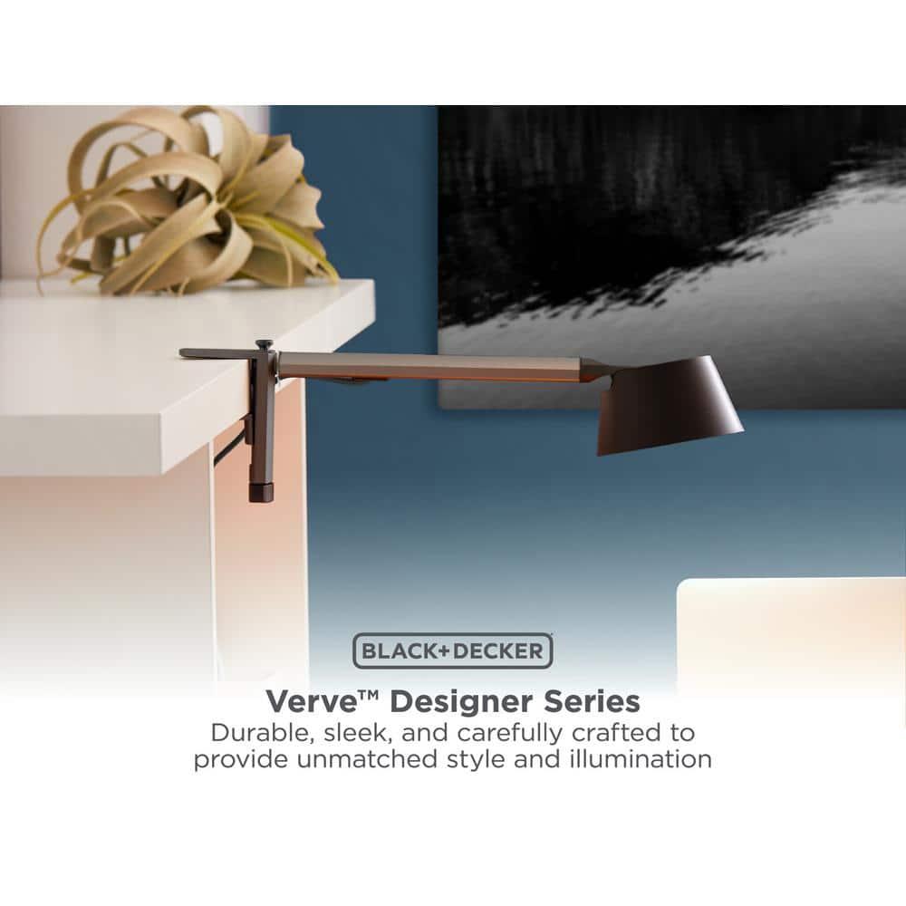 BLACK+DECKER Verve Designer LED Clamp Light, Fits Shelves, Cubicles & Headboards, True White LED + 16M RGB Colors