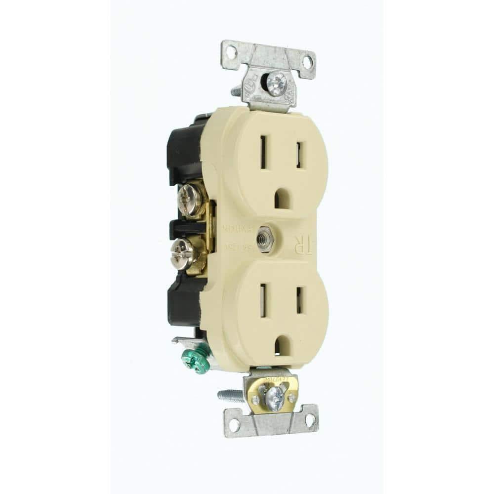 Leviton 15 amps 125 V Duplex Ivory Outlet 5-15R 1 pk
