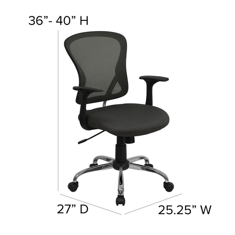 Flash Furniture Mid-Back Mesh Swivel Task Office Chair with Chrome Base and Arms
