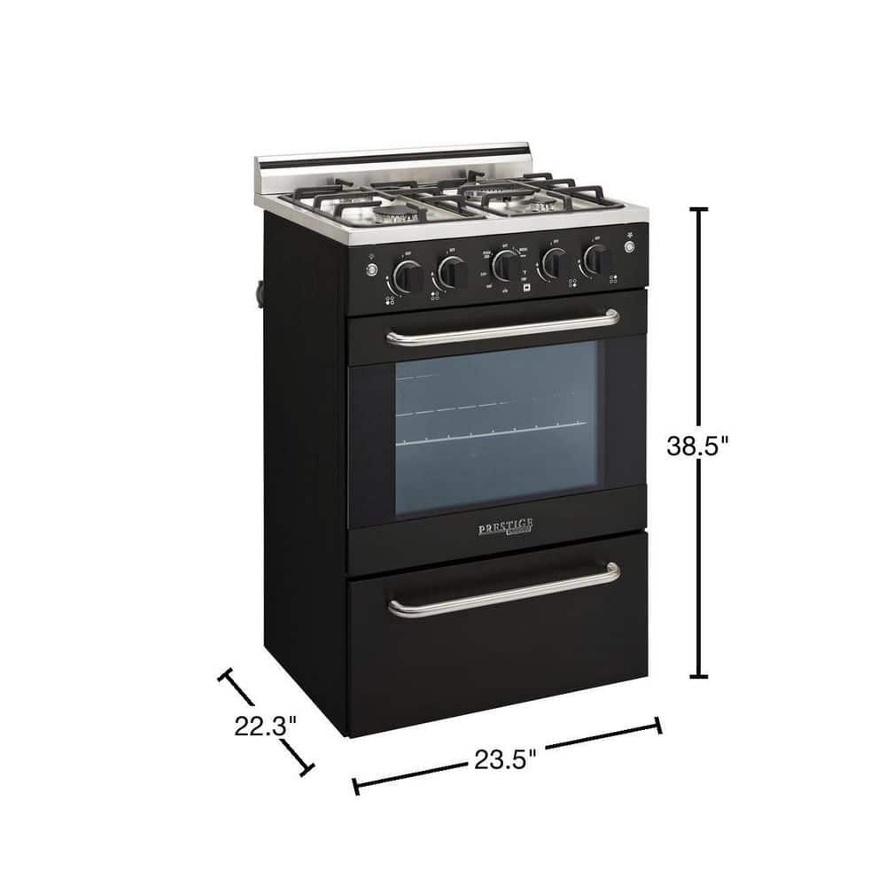 Unique Appliances Prestige 23.5" 4 burner 2.3 cu. ft. Freestanding Gas Range with Convection Oven UGP-24V PC1 B