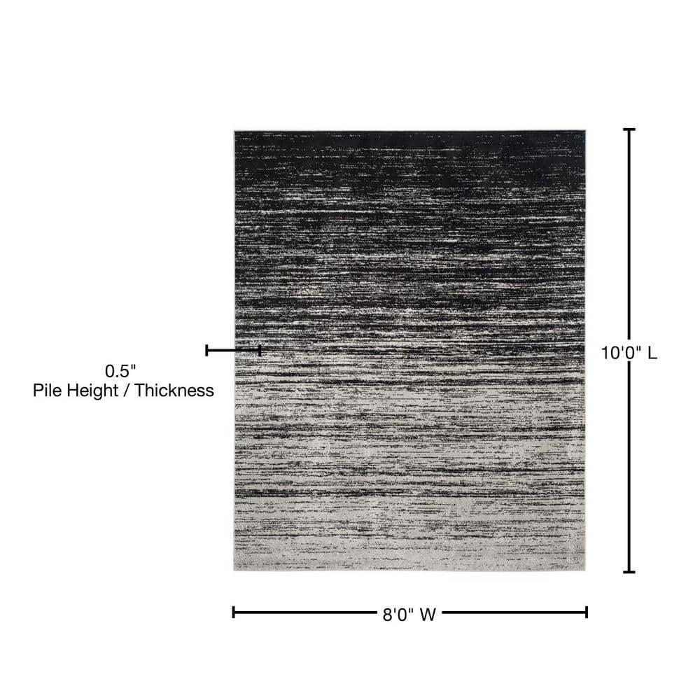 SAFAVIEH Adirondack Esmond Abstract Area Rug, Silver/Black, 8' x 10'