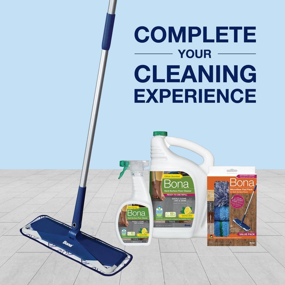 Bona Lemon Mint Cleaning Products Multi-Surface Cleaner Spray + Mop All Purpose Floor Cleaner - 32oz