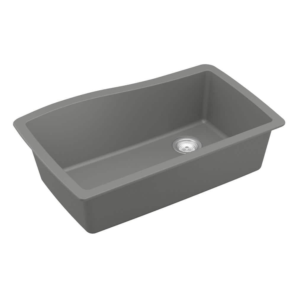 Karran Karran Undermount Quartz Composite 33-1/2'' X 21'' Single Bowl Kitchen Sink QU-722-GR