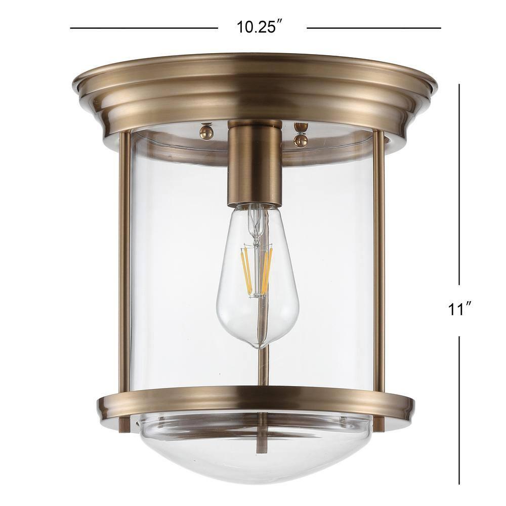 JONATHAN Y JYL7440C Savannah 10.25" Metal/Glass LED Flush Mount, Traditional,Transitional, Dimmable, 2700K Cozy Warm Light Kitchen,Hallway,Bathroom,Stairwell, Chrome