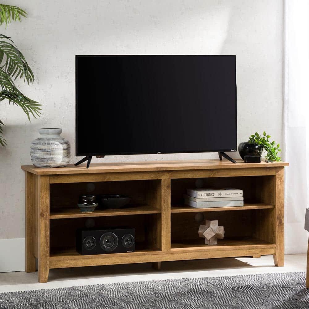 Walker Edison Wood TV Stand for TVs up to 64" - Barnwood