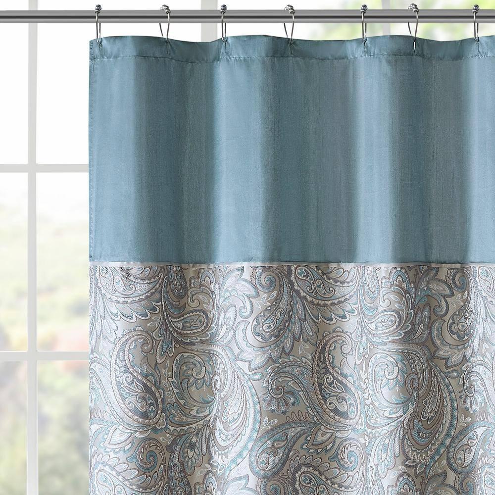 Madison Park Aubrey Paisley Jacquard Shower Curtain