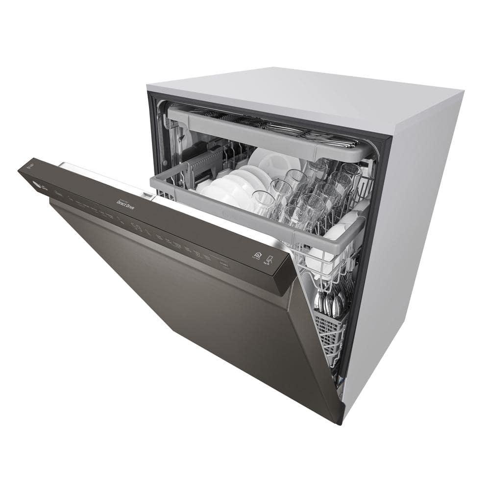 LG 24 in. PrintProof Stainless Steel Front Control Dishwasher with QuadWash, 3rd Rack & Dynamic Dry, 48 dBA