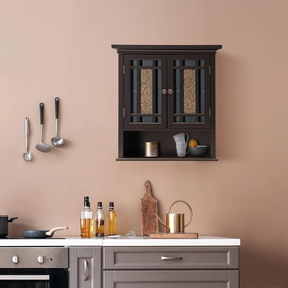 Windsor Wall Cabinet Brown - Elegant Home Fashions: Over Toilet Storage, Adjustable Shelves, MDF Composite