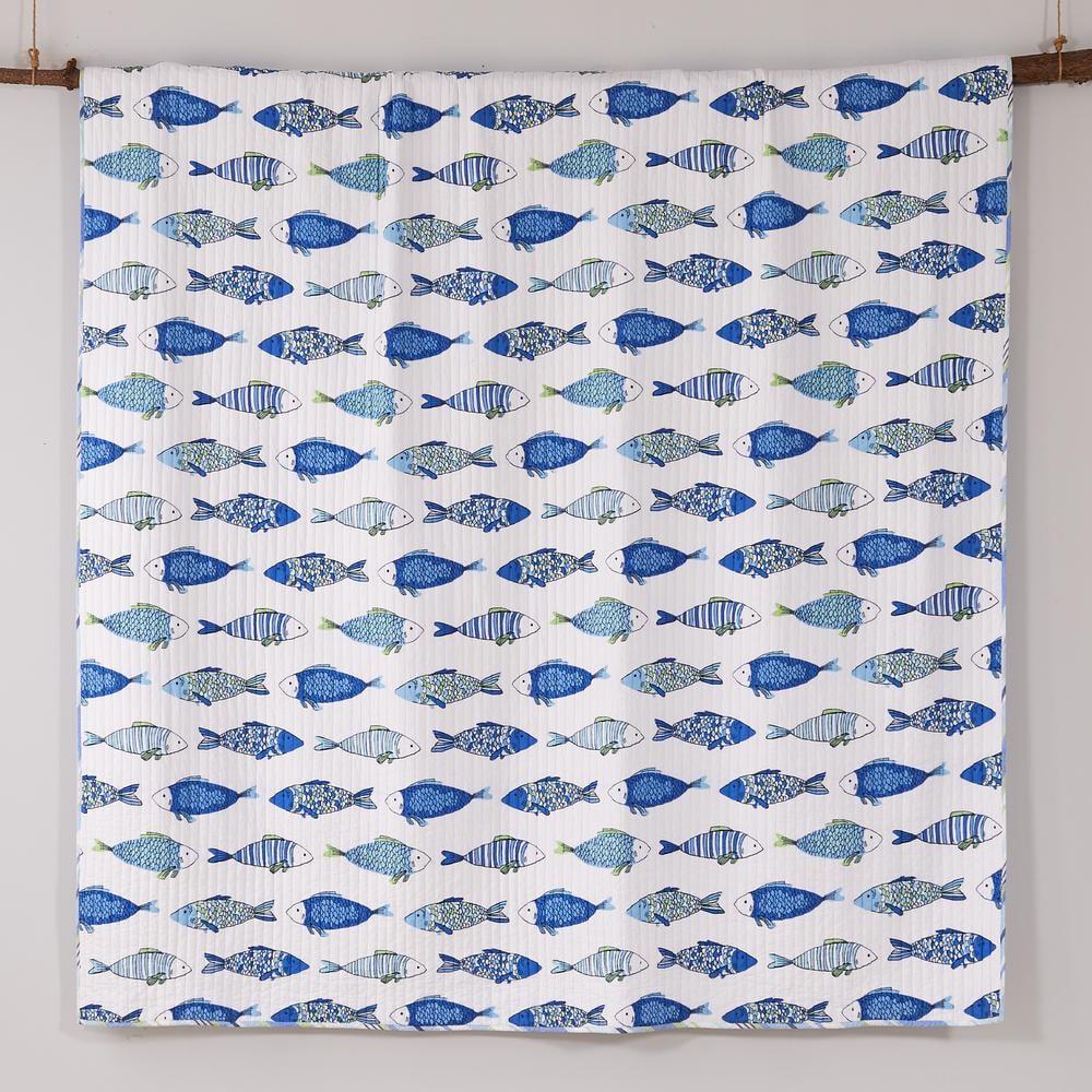 Catalina  Quilt Set - Twin/Twin XL Quilt and One Standard Pillow Sham Blue and Green - Levtex Home