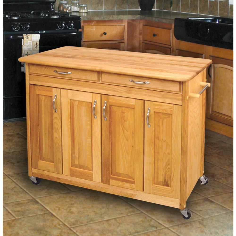 Catskill Butcher Block Island with Raised Panel Doors