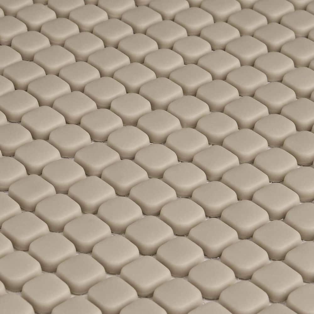 Bond Tile Vetro 11.96 In. X 11.96 In. Mini Square Frosted Glass Mosaic Floor And Wall Tile (13.44 Sq. Ft. / Case)