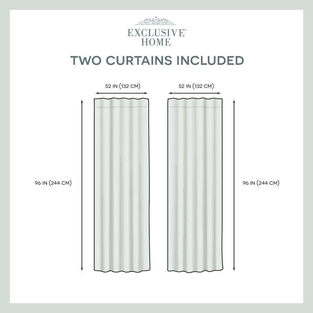 Amalgamated Textiles Exclusive Home Catarina Layered Solid Room Darkening and Sheer Hidden Tab/Rod Pocket Top Curtain Panel Pair (Set of 2)