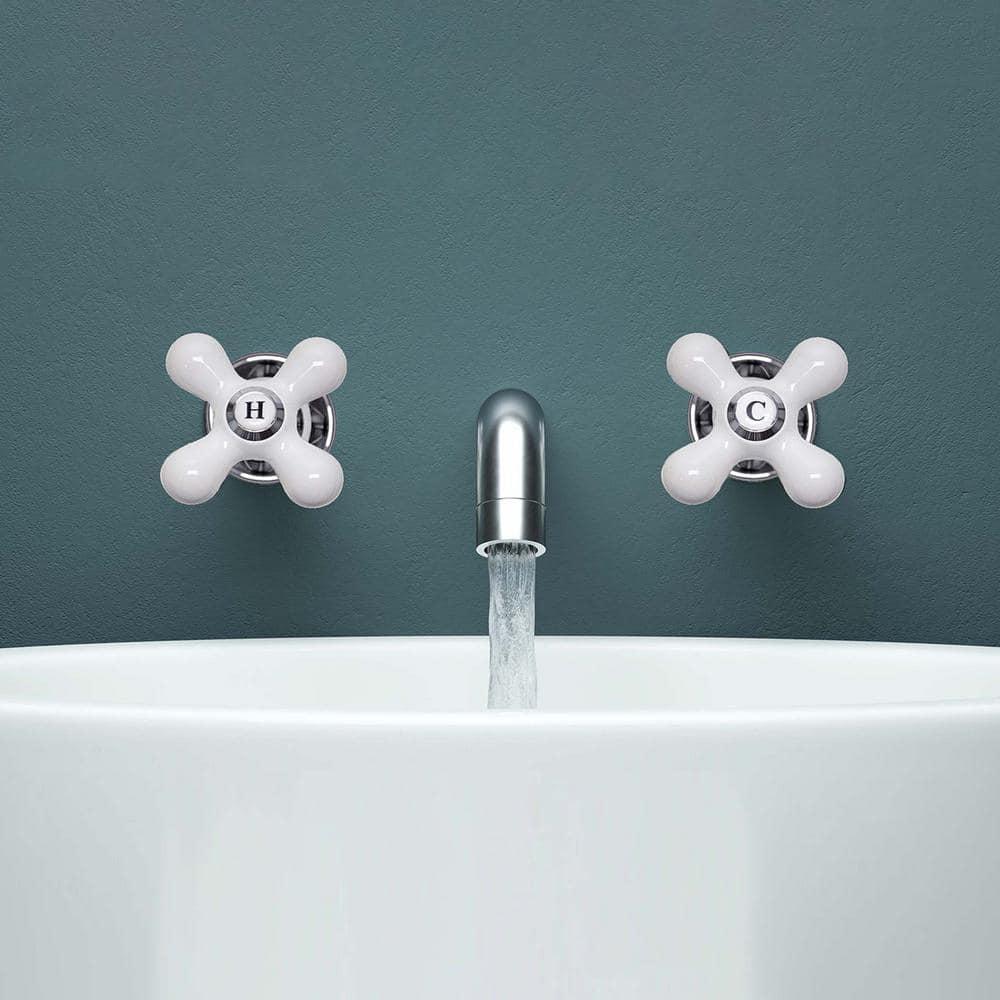 Danco Cross-Arm Faucet Handle | Sink & Bathtub Handle | White Porcelain/Chrome (46004)