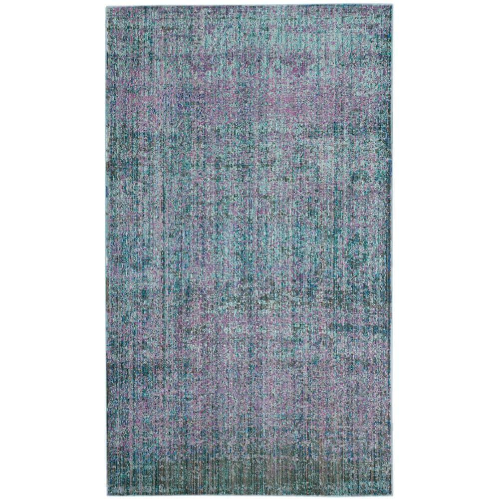 Valencia VAL203 Power Loomed Indoor Accent Rug - Turquoise/Multi - 3'x5' - Safavieh