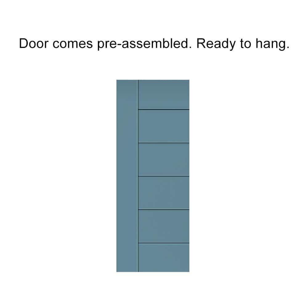 Calhome Paneled Manufactured Wood Painted Barn Door