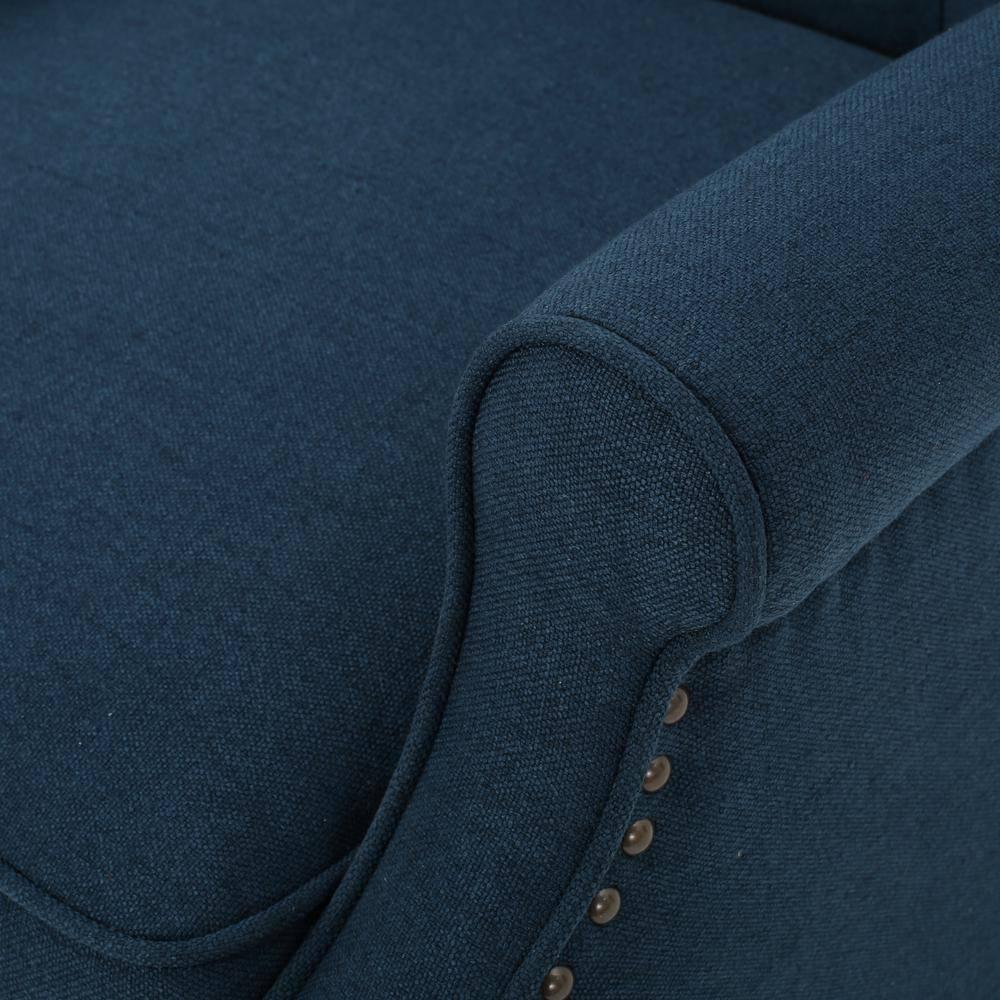 Noble House Walter Fabric Pushback Recliner, Set of 2, Blue