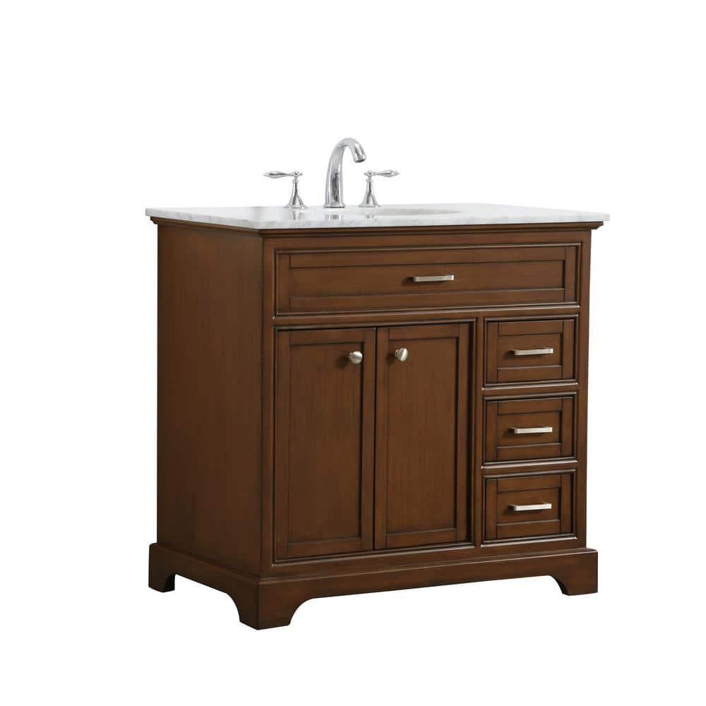 Hermes 36'' Single Bathroom Vanity with Marble Top