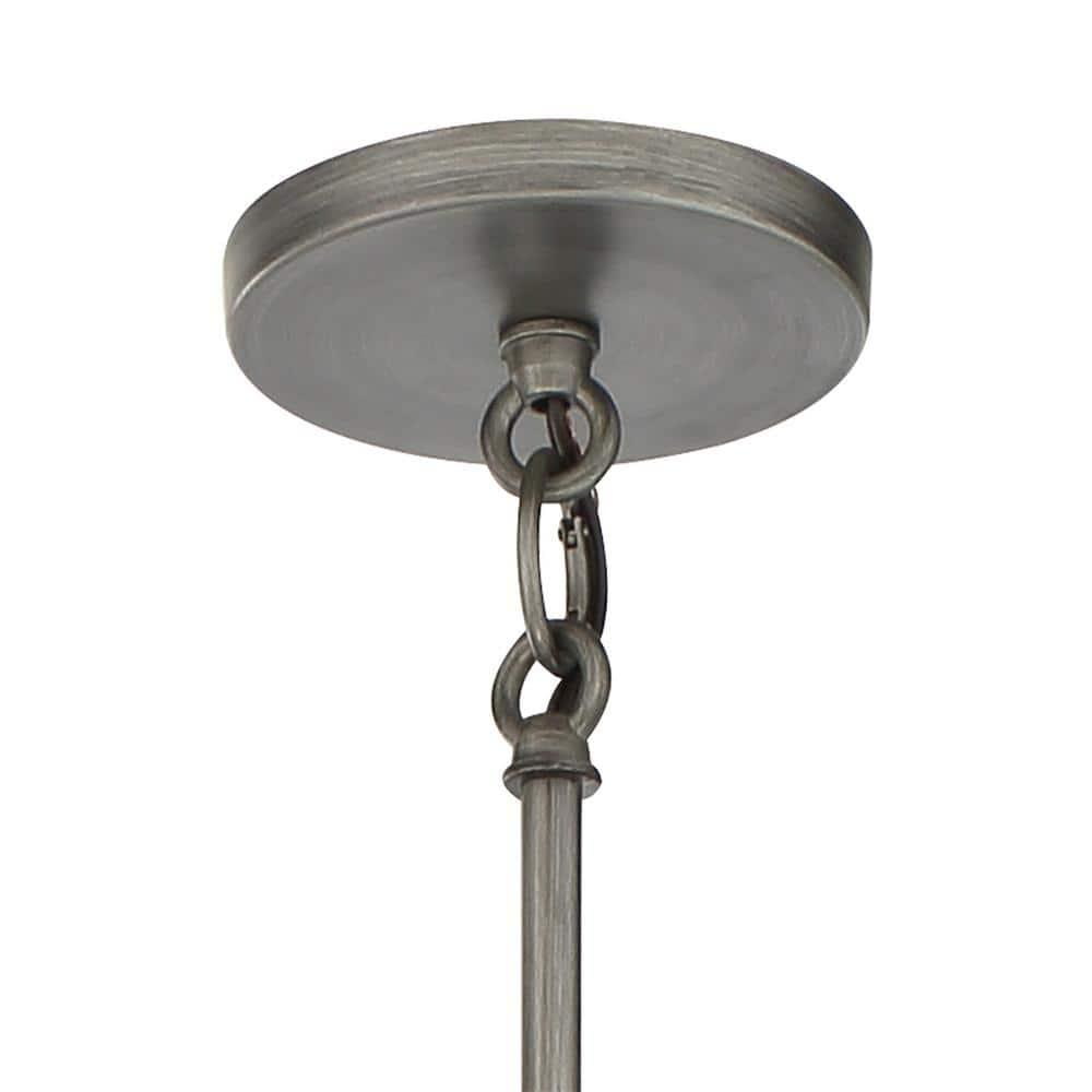 Langen Square Antique Nickel 4-Light Pendant with Clear Accents