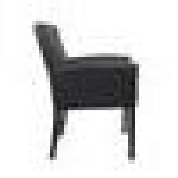 Executive Box Armchair Black - Boss Office Products: Ergonomic, Vinyl Upholstery, Wood Legs, Fixed Height