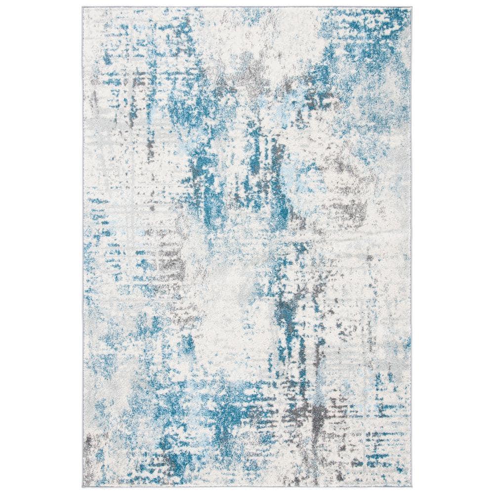 SAFAVIEH Tulum Kelsang Abstract Area Rug, 9' x 12', Ivory/Blue