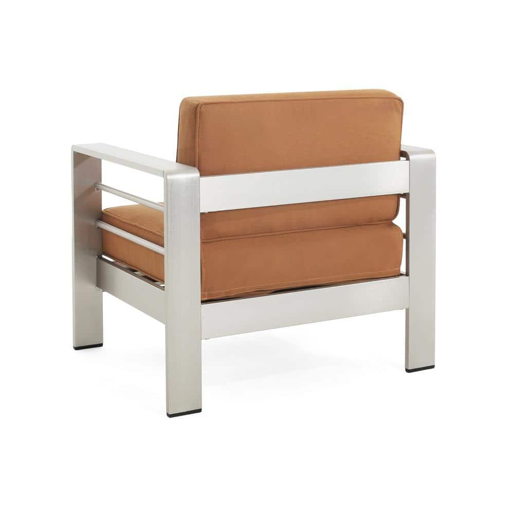 Christopher Knight Home 2pc Cape Coral Outdoor Club Chair with Cushion Silver/Orange