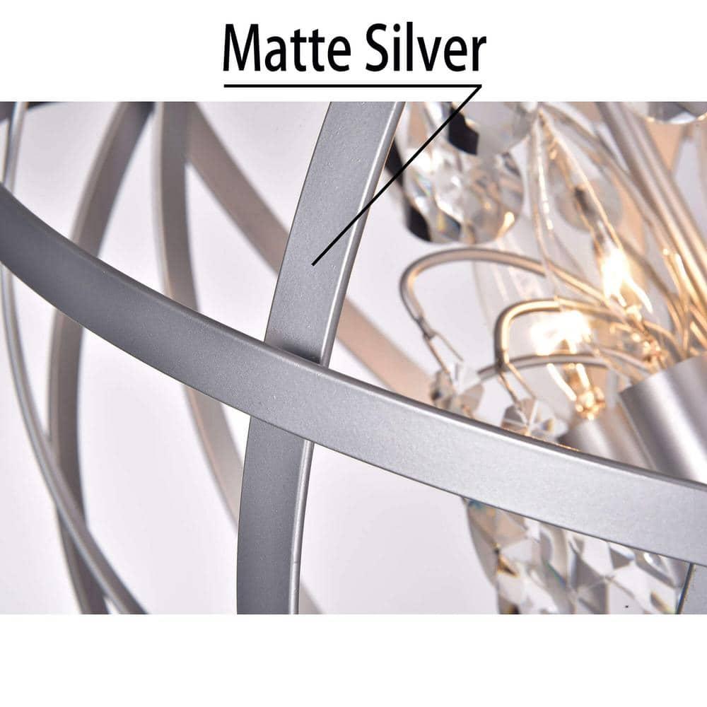The Lighting Store Benita Matte Silver 4-light Metal Crystal Orb Chandelier