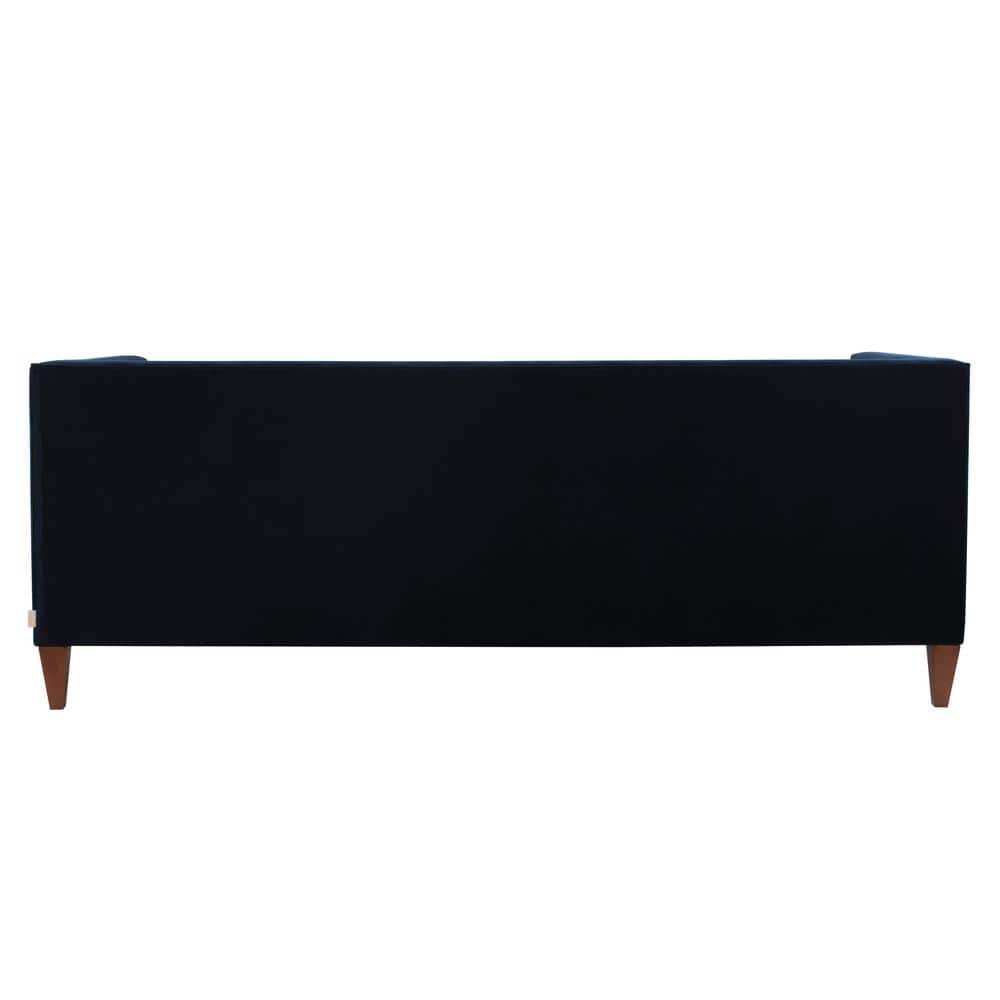 Jack 84" Tufted Tuxedo Sofa Double Cushion Dark Navy Blue